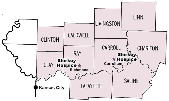 Shirkey Hospice Service Area 2026